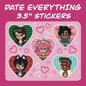 Date Everything 3.5” Heart Shaped Paper Stickers