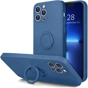 Phone Cases for iPhone 16 Pro Max 15 14 13 12 11 Pro Max Case with Ring Stand [360 ° Rotatable Ring Holder Magnetic Kickstand] [Support Car Mount] Slim Soft Rubber Shockproof Protective Phone Case Cover Cases for iphone 16 Pro Max