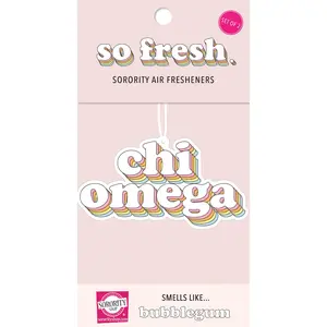 Chi Omega - Retro Air Freshener - Bubblegum Scented