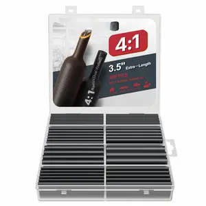 4:1 Heat Shrink Tubing Kit, 3.54" Extra-Length 200 count Adhesive Lined Shrink Tube, Dual Wall  Wire Heat Shrink Tubing, Marine Grade Industrial Heat Shrink Wrap for Electrical, Automotive