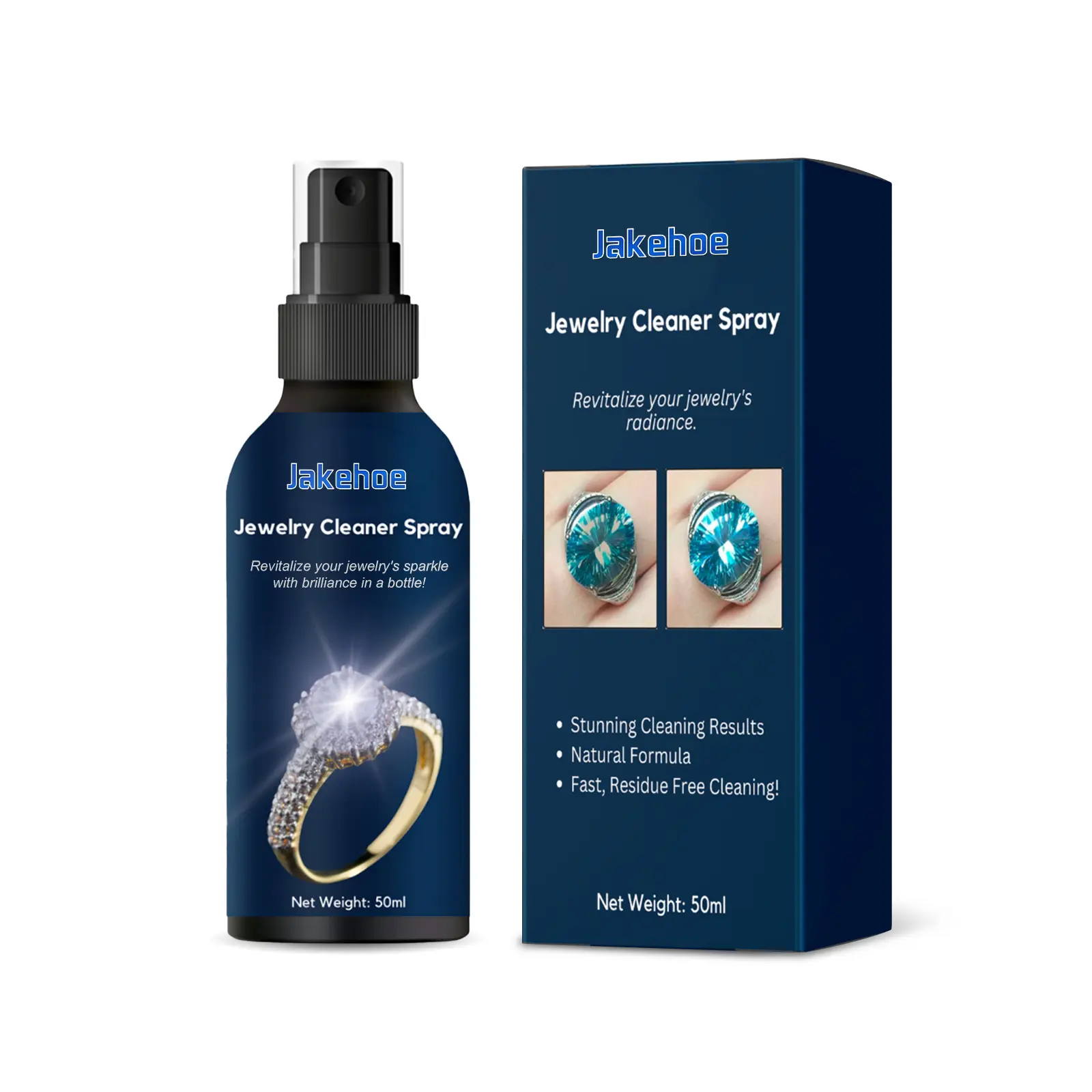Jakehoe Household Jewelry Spray Cleaner - Surfactant-Based Strong Cleanser for Necklaces, to Clean Gold Jewelry, Remove Blackening Stains, and Deliver Antioxidant Maintenance