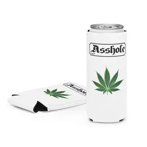 Can cooler: "Asshole"/Weed Leaf (Both Sides)