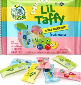Heaven & Earth Sugar Free Lil Taffy Fruit Mix (Approx. 20 Count) | Dye Free Candy | Made with Natural Colors & Flavors, No High Fructose Corn Syrup, Gluten Free, Nothing Artificial, Goody Bag and Pinata Fillers, Kosher, Wonderfully Delicious!