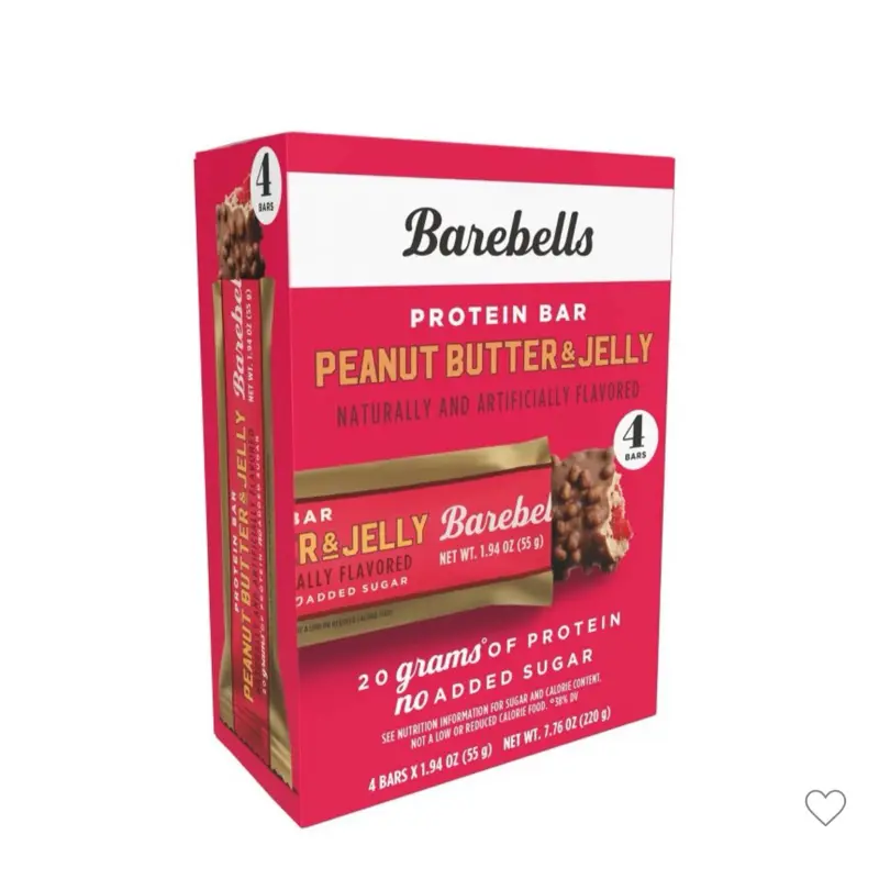 Barbell Protein Bars Peanut Butter & Jelly Flavor - 1 Box (4 bars)