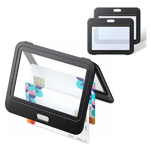 10 Piece Double Sided Clear Black ID Card Holder for Worker Horizontal Vertical Dual Use Kpop Photocard Cover Case for Student Office Stationery Supplies