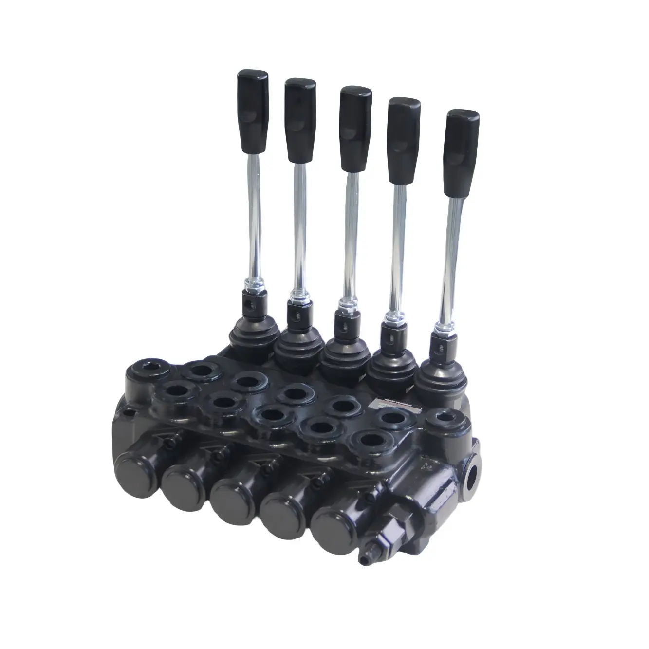 SJ-Technology Heavy Duty Metal Industrial Hydraulic Directional Control Valve - 5 Spools, Double Acting, Spring Return, Adjustable Relief, 11GPM Flow Rate, 3600PSI, SAE Port Monoblock Valve, Assemble in Any Position, Cast Iron