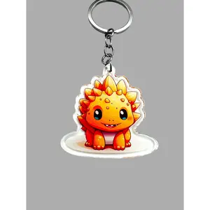Stegosaurus Dinosaur Acrylic Keychain, Wildlife Cute kawaii memorial ornament, pet portrait charm, backpack fob, dad car décor, stocking stuffer