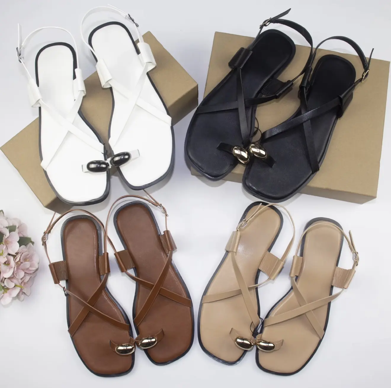 NE Collection women's flat sandals