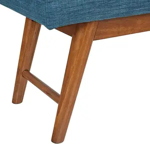 Amazon Basics Modern Haraden Upholstered Button-Tufted Bench Blue 16 x 44 x 17 in Previously Rivet Brand for Living Rooms & Entryways