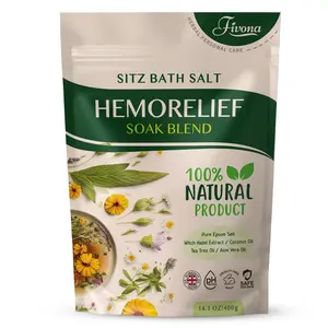 [FIVONA] Hemorrhoid Treatment Sitz Bath Salt - Soak Blend Epsom Salt with Natural Oils, Postpartum Recovery and Discomfort Relief, Perineal Care Soaking for Fissures and Bartholin Cysts - 14.1oz