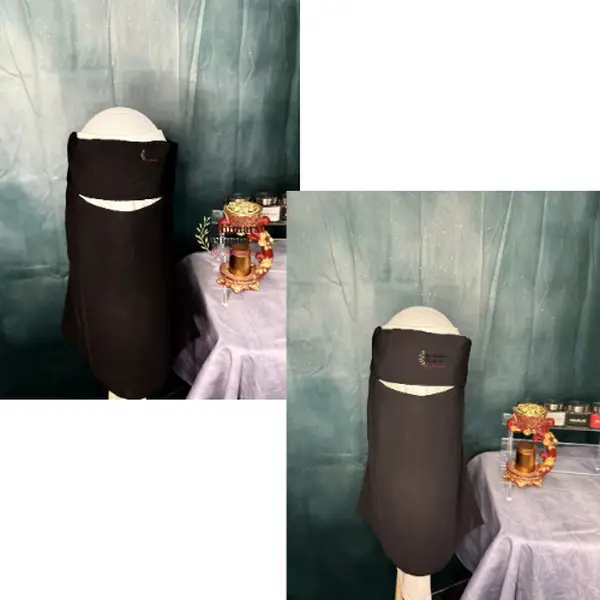 Wool Chiffon Niqab Premium Breathable Elegance 14in
