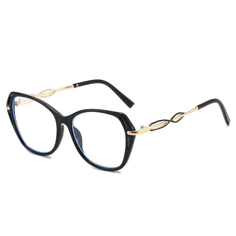 Rimless Rectangle Glasses for Adults, Trendy 2-Tone Gold Metal Frames, Blue Light Blocking Polycarbonate Lenses for Work & Gaming, Rimless Glasses, Blue Light Glasses For Women