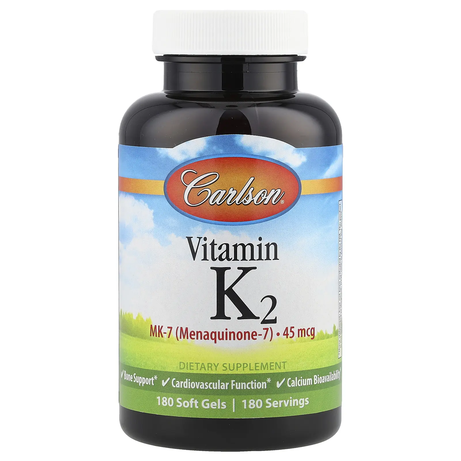 Carlson Vitamin K2, 45 mcg, 180 Soft Gels