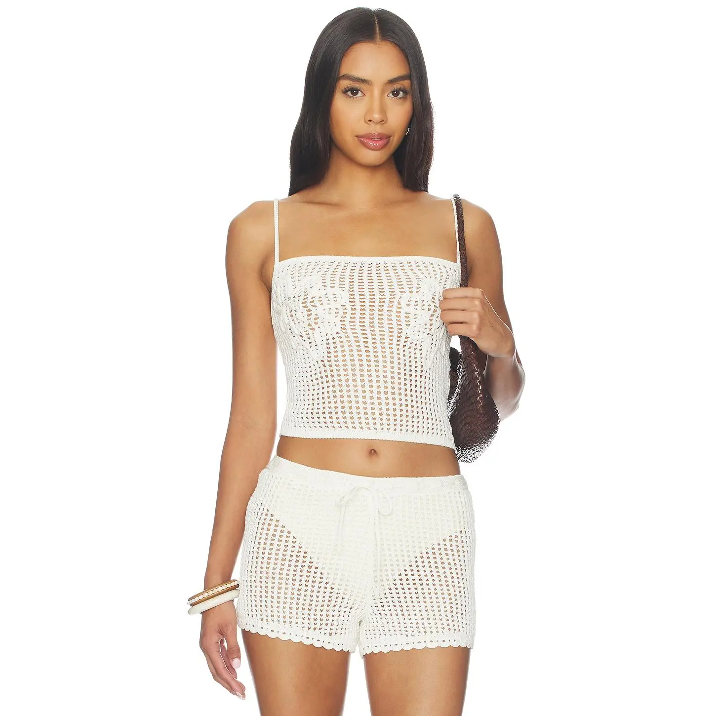 Lovers and Friends Malu Pointelle Tank Top in Ivory