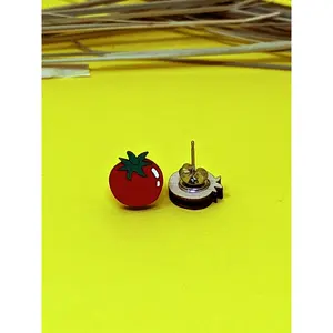 Tomato Earring - Simple Design, Round Shape, Ideal for Everyday Wear