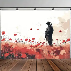 Veteran Memorial Super Large Backdrop Banner - Durable Polyester Reusable Indoor/Outdoor Photo Backdrop for Live Streaming, Parties, Weddings, Birthdays, Anniversaries, Christmas, Graduation, Mother’s Day, St. Patrick’s Day Decor, Event Decoration