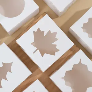 50pcs Cake Boxes with Window, Clear View Design, Elegant, Perfect for Baking, Christmas Gifts, Party Favors