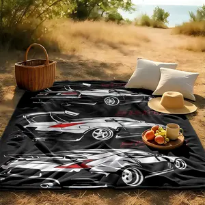 1 piece Nissan Z Series Classic Model Evolution: 300ZX, 350Z, 370Z themed flannel blanket - Modern design flannel blanket, suitable for sofas and beds, all-season use, super soft and warm, digital printing, 100% polyester material, machine
