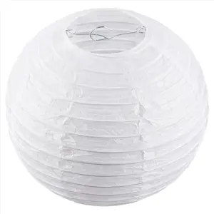 White Chinese/Japanese Paper Lantern/Lamp 8" Diameter