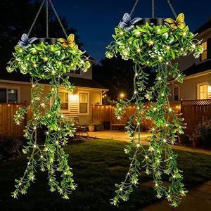 Outdoor Garden Decorative Lights Set, Artificial Plant Pendant Lamp, 66 LED Bulbs, Ip65 Waterproof, Perfect for Yard, Patio, Wedding Party, Solar Garden Lights, Outdoor Garden Lighting