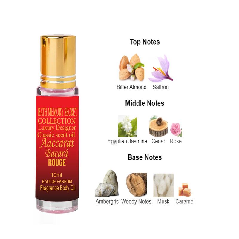 10ml Red Rouge Musk Concentrated Perfume Oil Fragrance Perfume Essential Oil Suitable for Women Alcohol-free, 20% Concentration Essential Oil Women's Perfume Unisex Long-lasting Travel Aromatherapy Soothing Relaxation Oil, Floral Scents