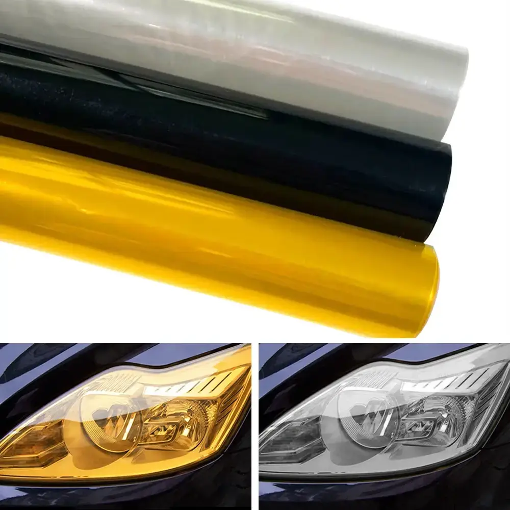 Headlights Film Vinyl Film Light Black Smoke PVC Film Tint PVC Auto Headlight Taillight Tint Vinyl Sheet Sticker Universal