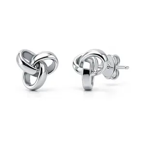 Love Knot Stud Earrings in Sterling Silver