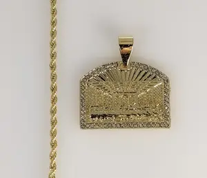 Plated The Last Supper 2mm Rope/Braided Chain Necklace