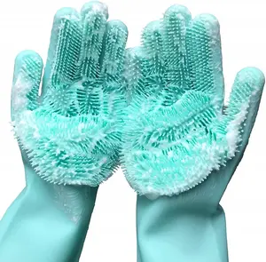 Magic Dishwashing Gloves – Reusable Silicone Scrubber Gloves for Cleaning Dishes, Kitchen & Household