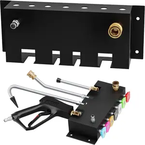 Pressure Washer Holder, Wall Mounted Foam Cannon Holder, Tool Storage Rack for Pressure Washer Wand/Nozzle Tips, Car Wash Accessories Organizer, Pressure Washer Attachment