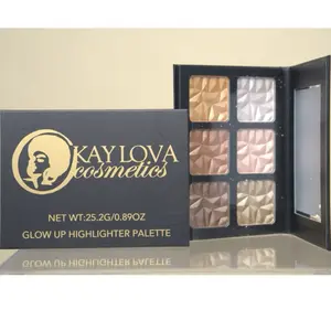 Kaylova Cosmetics Glow Up Highlighter Palette - 6 Color Highlighters for Makeup Enhancement - 25.2g Net Weight