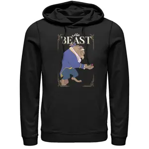 Men's Beauty and the Beast Valentine Her Beast Prince Frame Pull Over Hoodie