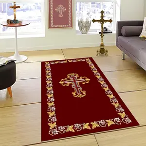 Christian Prayer Rug, Catholic Prayer Rug, Christian meditation mat, Christian Mat, Dove,Cross & Light Path Design,Personalize Christian Rug