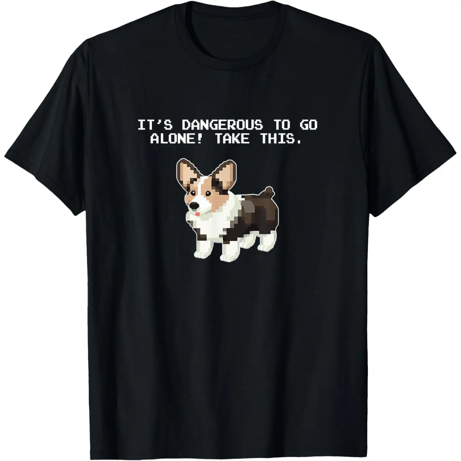 100%cotton Men Boys Girls Retro Vintage Video Gamer Tricolor Corgi T-Shirt