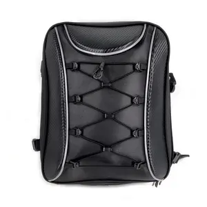Square Motorcycle Tail Bag, Large Capacity, Waterproof, Secure Installation, Reflective Strips, Suitable for Motorcycles and Road Bikes