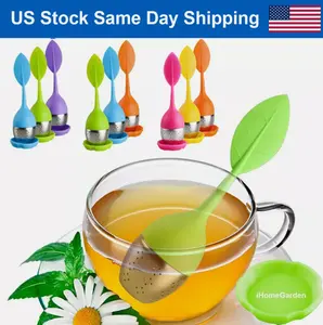 Silicone Leaf Tea Infusers Stainless Tea Strainer Herbal Spice Filter Diffuser