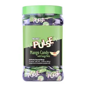 Pulse Candy Jar Pack | Kachcha Aam Bulk Individually Wrapped | Premium Quality Mango Fruit Flavored With Tangy Twist | DS Group Authenticated - 10.58 Oz (300 g) Pack