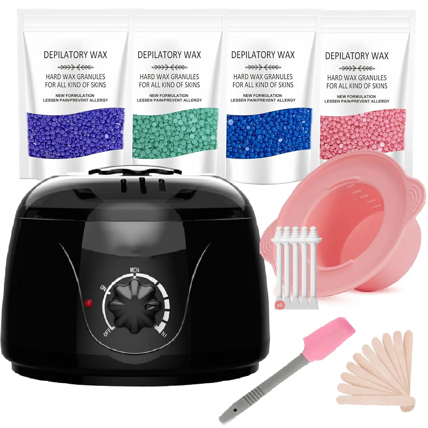 Brazilian and Bikini Waxing Kit,Wax Machine Kit for Hair Removal Nose & Face Waxing Heater - Melting Pot Hot Wax Heater with Accessories for Facial, Bikini, Armpit,Nose Waxing at Home for All Genders - For Memorial Day