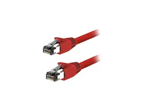 Nippon Labs 60CAT8-50-24RD-10P 50 ft. Cat 8 Red 2GHz, 40G, 24AWG, S/FTP - Shielded Latest 40Gbps 2000Mhz SFTP Patch Cord, Heavy Duty High Speed Cat 8 LAN Network RJ45 Cable - in Wall, Outdoor for Router, Modem, Gaming etc. - 10 Packs
