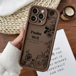 Softcase for iPhone11/12/13/14/15/16/17/promax/x/xs/xr/xsmax CasePsalm Quote Anti-Fall Shockproof Protective Slim Cover