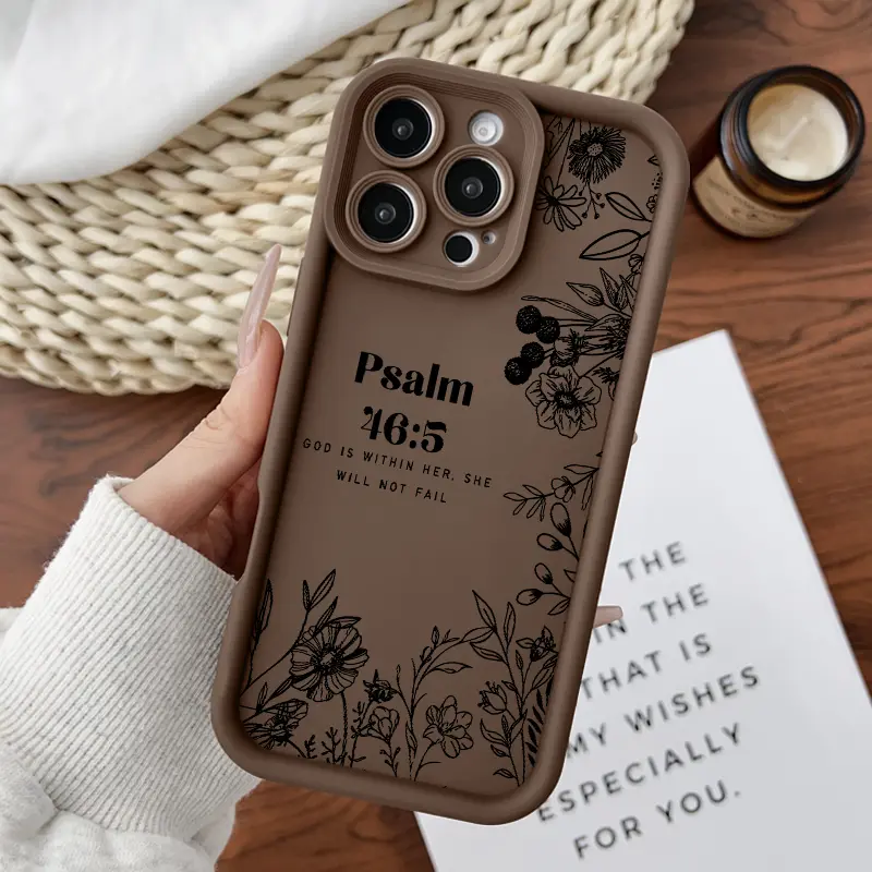 Softcase for iPhone11/12/13/14/15/16/17/promax/x/xs/xr/xsmax CasePsalm Quote Anti-Fall Shockproof Protective Slim Cover, Accessories, Smartphone, Cellphone