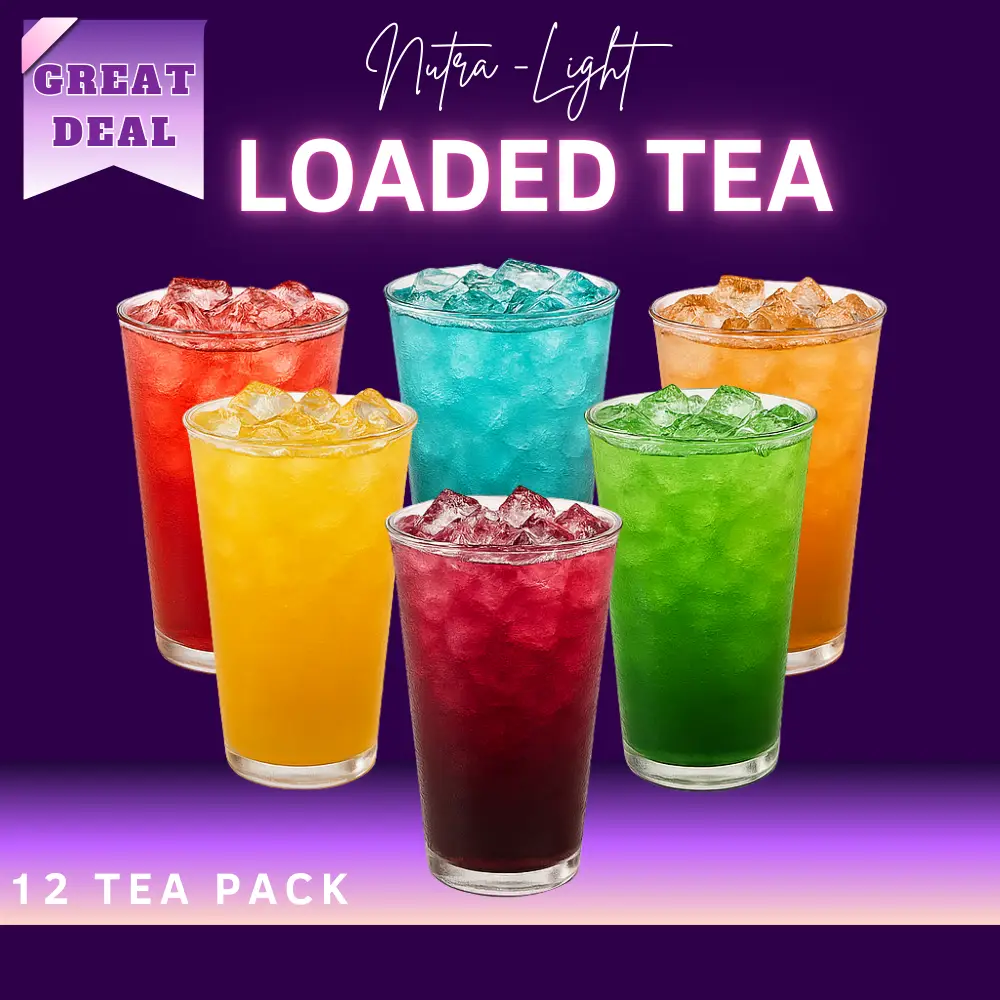 12 Premium Loaded Tea -Caffeinated Powder-Sugar Free-Hydration Powdered Beverage-Energy Drink Low Calories