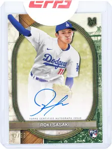 Roki Sasaki Los Angeles Dodgers Autographed 2025 Topps Museum Collection #AA-ROKI #92/99 Rookie Card - Fanatics Authentic Certified