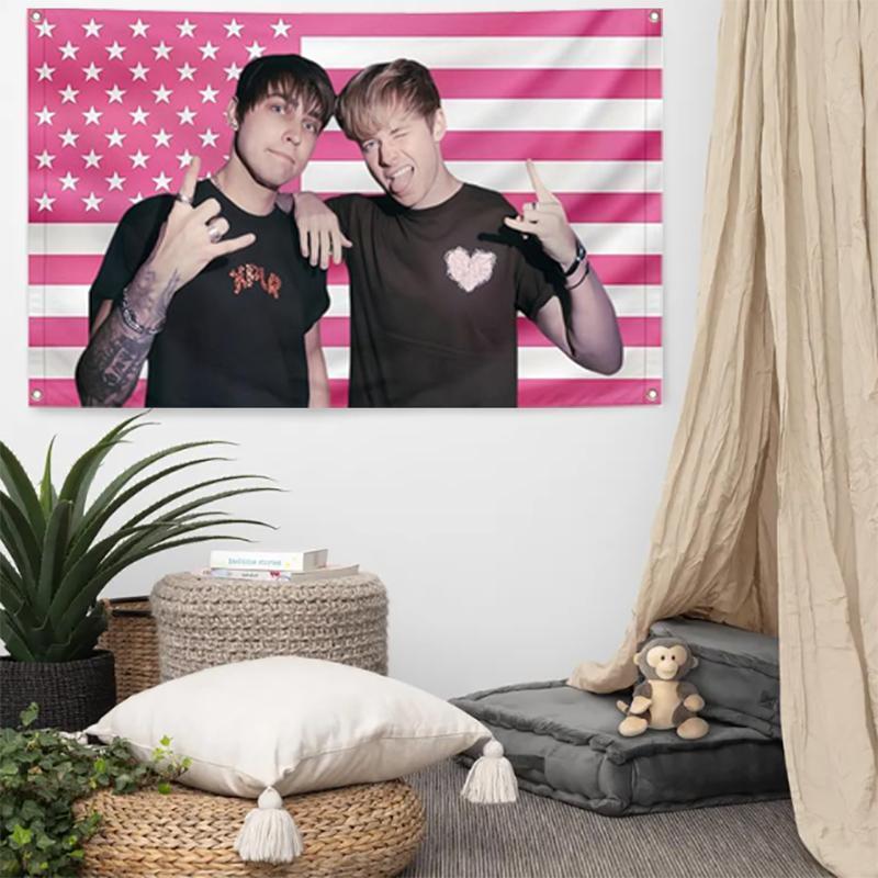 Sam and Colby Pink American Funny Flag College Dormitory Decoration Outdoor Party Courtyard Decoration