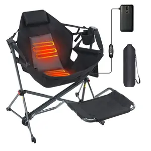 Nice C Heated Hammock Rocking Camping Chair – High Back, Footrest, Cup Holder