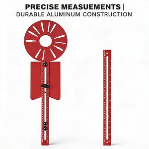 5-in-1 Multifunctional Woodworking Router Guide Tool - Aluminum Alloy, 10"-58" Adjustable Milling Groove Bracket, Circle Cutting Jig, Rose Red