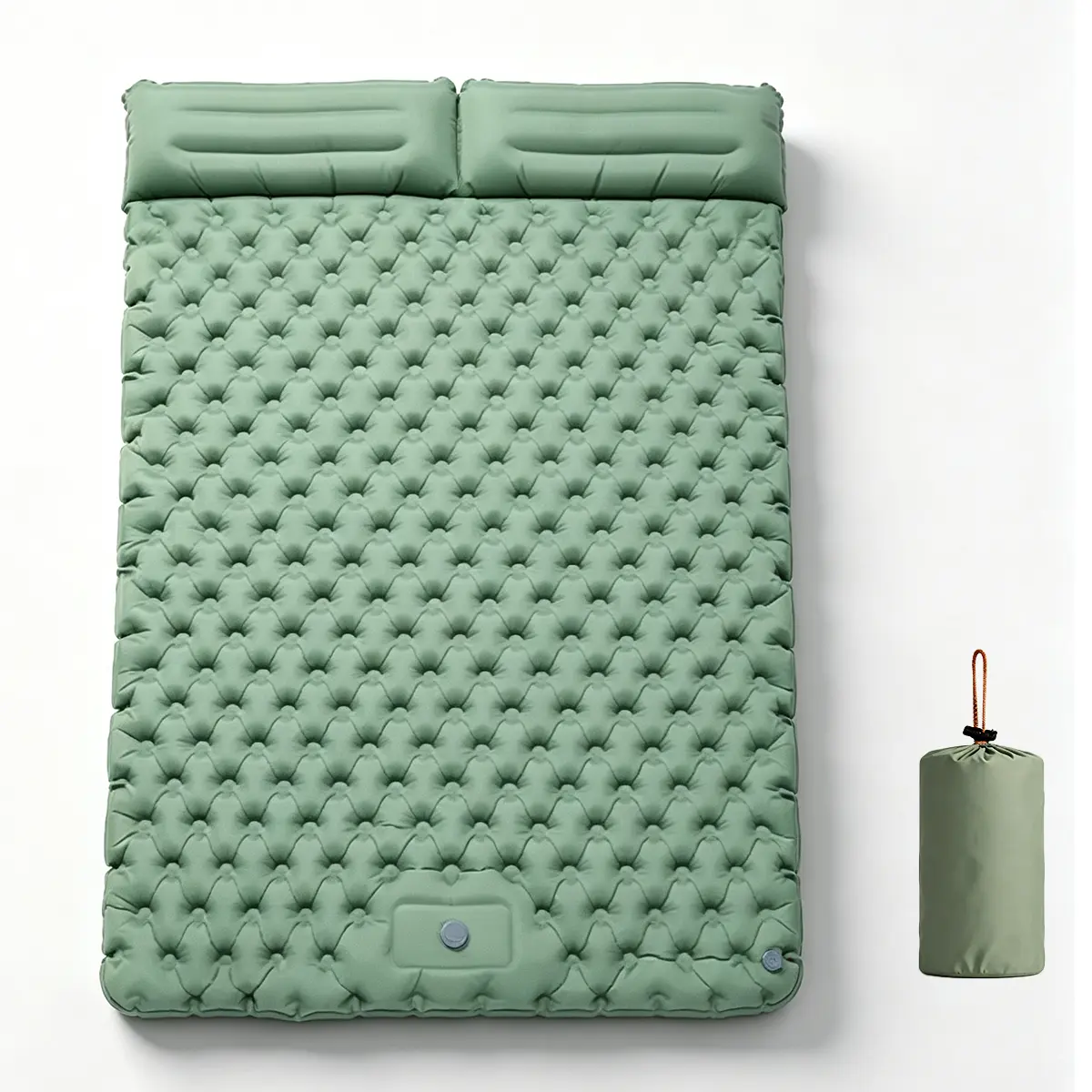 Multicolor 2-Person Self-Inflating Camping Sleeping Mat, Nylon TPU Air Pad with Built-in Pump, Waterproof, for Backpacking, Holidays, Outdoor Gifts