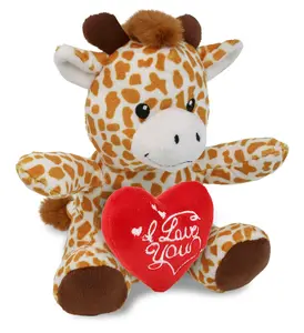 PLUSH I LOVE YOU RED HEART - 6" PLUSH - GIRAFFE