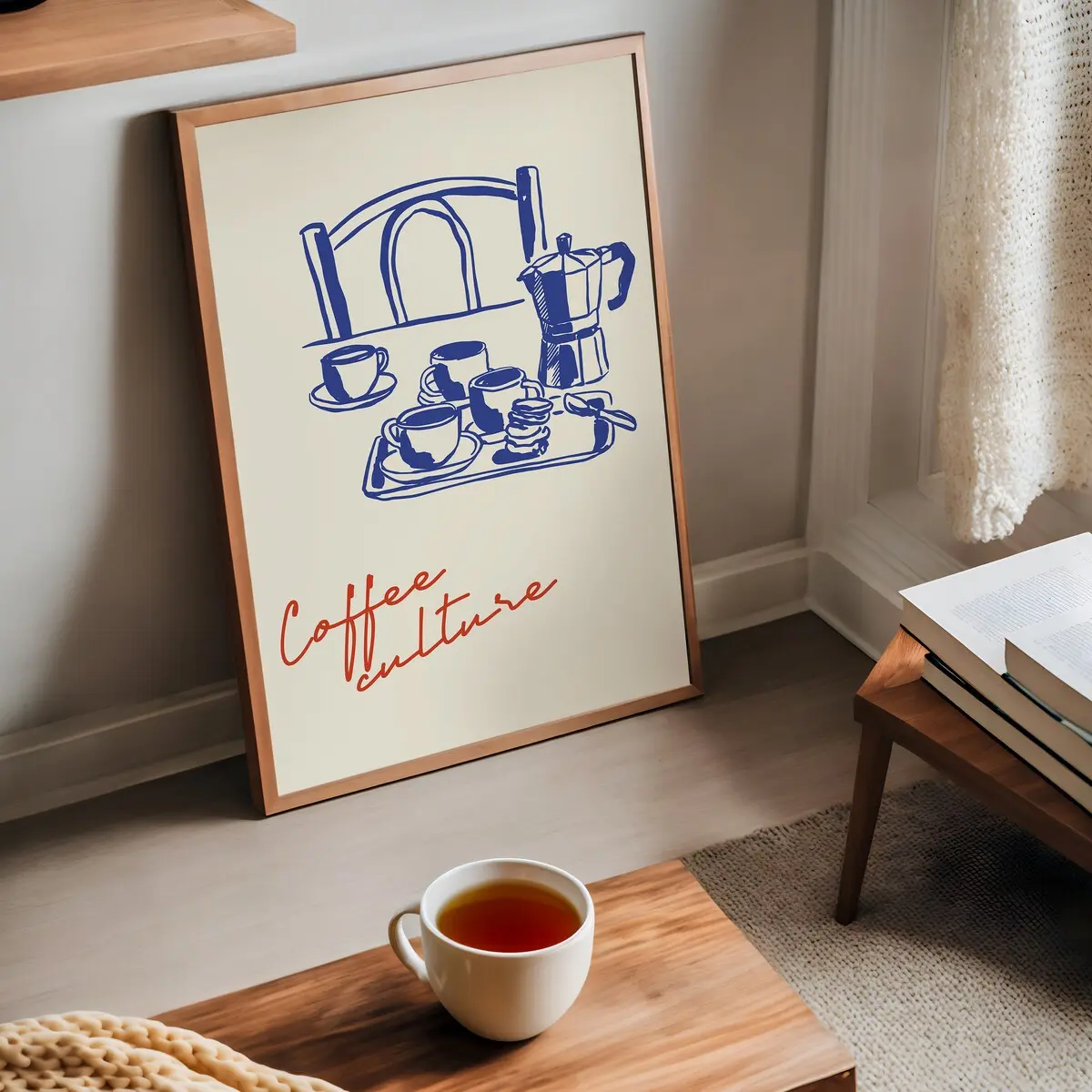 Retro Coffee Print – Vintage Coffee Poster, Kitchen Decor, Cafe Art, Italian Travel Decor, Aesthetic Food Print, Unframe