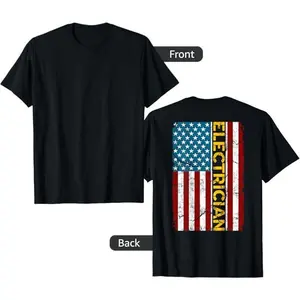 Electrician American Flag Cable Electrician Engineering T-Shirt